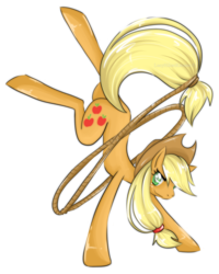 Size: 1482x1854 | Tagged: safe, artist:lucyhikarikitsune, applejack, earth pony, pony, g4, female, mare, rope, simple background, solo, transparent background