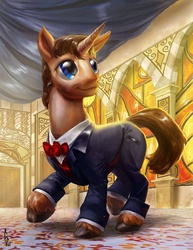 Size: 612x792 | Tagged: safe, artist:psychohazard, clothes, male, peter parker, ponified, spider-man, suit