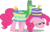 Size: 4000x2567 | Tagged: safe, artist:kopachris, gummy, pinkie pie, g4, cake costume, clothes, costume, food, food costume, riding, simple background, tired, transparent background, vector