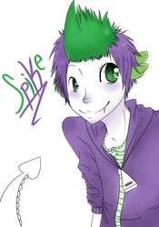 Size: 700x1000 | Tagged: safe, artist:24hourapocolypse, spike, g4, humanized, tailed humanization