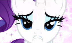 Size: 766x467 | Tagged: safe, edit, edited screencap, screencap, rarity, pony, unicorn, g4, secret of my excess, inverted mouth, it's magnificent, sad face, solo