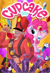 Size: 1070x1545 | Tagged: safe, artist:mahsira, pinkie pie, g4, shako, soldier, soldier (tf2), stout shako, team fortress 2