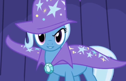 Size: 395x253 | Tagged: safe, edit, edited screencap, screencap, trixie, pony, unicorn, boast busters, g4, my little pony: friendship is magic, female, inverted mouth, looking at you, mare, solo