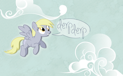 Size: 1440x900 | Tagged: safe, artist:eklipse13, derpy hooves, g4, cloud, cloudy, text, vector, wallpaper