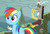 Size: 1475x1017 | Tagged: safe, edit, edited screencap, screencap, discord, rainbow dash, draconequus, pony, g4, my little pony: friendship is magic, the return of harmony, canterlot hedge maze, cropped, duo, female, inverted mouth, male, mare, wingless