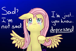 Size: 900x600 | Tagged: safe, artist:sparekittylove, fluttershy, ask sombershy, g4, crying, depressed, depression, sad, teary eyes