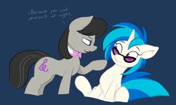 Size: 900x536 | Tagged: safe, artist:joey darkmeat, artist:theshadowdude1031, dj pon-3, octavia melody, vinyl scratch, pony, g4, colored, female, lesbian, ship:scratchtavia, shipping, wub