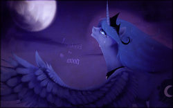 Size: 1920x1200 | Tagged: safe, artist:imalou, princess luna, pony, g4, crying, female, moon, night, sad, solo