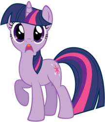 Size: 831x962 | Tagged: artist needed, safe, twilight sparkle, pony, unicorn, g4, female, frown, inverted mouth, mare, open mouth, raised leg, simple background, solo, transparent background