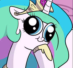 Size: 392x362 | Tagged: safe, princess celestia, pony, g4, female, hey you, solo