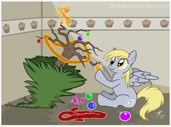 Size: 900x665 | Tagged: safe, artist:keyfeathers, derpy hooves, pegasus, pony, g4, christmas, christmas tree, female, mare, solo, tree