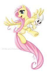 Size: 567x800 | Tagged: safe, artist:keyfeathers, angel bunny, fluttershy, g4