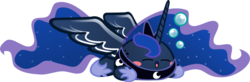 Size: 917x300 | Tagged: safe, artist:jrk08004, princess luna, puffball, g4, bubble, crossover, female, kirby, kirby (series), kirby luna, kirbyfied, nintendo, parody, simple background, sleeping, solo, species swap, transparent background, vector, video game