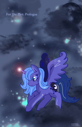 Size: 1356x2088 | Tagged: safe, artist:for-the-plot, princess luna, pony, g4, cloud, cloudy, cover, female, s1 luna, solo