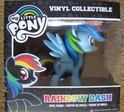 Size: 799x722 | Tagged: safe, rainbow dash, pegasus, pony, g4, official, female, funko, irl, mare, multilingual packaging, photo, prototype, solo, toy