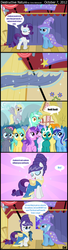 Size: 1024x3756 | Tagged: safe, artist:wildtiel, amethyst star, bon bon, carrot top, derpy hooves, golden harvest, goldengrape, lyra heartstrings, minuette, rarity, sea swirl, seafoam, sir colton vines iii, sparkler, sunshower raindrops, sweetie drops, trixie, pegasus, pony, boast busters, g4, beehive hairdo, comic, female, irrational exuberance, mare, updo