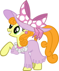 Size: 6352x7631 | Tagged: safe, artist:likonan, carrot top, golden harvest, pony, g4, absurd resolution, clothes, dress, fabulous, female, simple background, solo, transparent background, vector