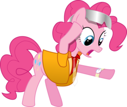 Size: 6339x5361 | Tagged: safe, artist:tamalesyatole, pinkie pie, earth pony, pony, g4, absurd resolution, back to the future, doc brown, female, mare, simple background, solo, transparent background, vector