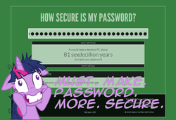 Size: 1133x777 | Tagged: safe, twilight sparkle, g4, computer, floppy ears, grin, gritted teeth, insanity, paranoid twilight, password, smiling, twilight snapple, wide eyes