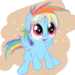 Size: 1000x1000 | Tagged: safe, artist:arcum89, rainbow dash, g4, filly