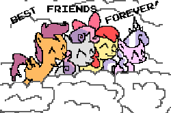 Size: 650x430 | Tagged: safe, apple bloom, diamond tiara, scootaloo, sweetie belle, g4, ^^, animated, cloud, cloudy, eyes closed, female, pixel art