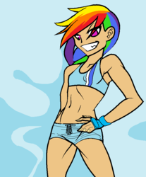 Size: 659x797 | Tagged: safe, artist:hureno, rainbow dash, human, g4, armpits, female, humanized, solo