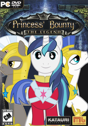 Size: 700x1000 | Tagged: safe, artist:nickyv917, shining armor, pony, unicorn, g4, box art, dvd-rom, esrb, game cover, king's bounty, male, meme, parody, pc, royal, royal guard, stallion, t rating, twily face, unicorn royal guard, video game