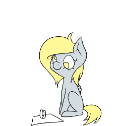 Size: 500x500 | Tagged: safe, derpy hooves, pegasus, pony, ask lil derpy, g4, animated, cute, female, free hugs, mare, simple background, solo, white background