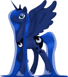 Size: 2196x2471 | Tagged: safe, artist:short circuit, princess luna, pony, g4, female, high res, side view, simple background, solo, transparent background, wet mane