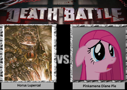 Size: 900x641 | Tagged: safe, pinkie pie, earth pony, pony, g4, death battle, female, horus heresy, horus lupercal, male, mare, meta, pinkamena diane pie, primarch, warhammer (game), warhammer 40k