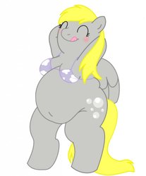Size: 1059x1280 | Tagged: safe, artist:bunearyk, derpy hooves, anthro, g4, aderpose, belly, belly button, bikini, clothes, fat, swimsuit