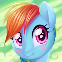 Size: 700x700 | Tagged: safe, artist:cepto, rainbow dash, g4, blushing