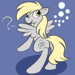 Size: 475x475 | Tagged: safe, artist:heartstrunghooves, derpy hooves, pegasus, pony, g4, bubble, butt, female, mare, plot, solo