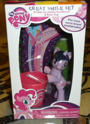 Size: 454x625 | Tagged: safe, pinkie pie, rainbow dash, twilight sparkle, pony, g4, official, derp, irl, merchandise, photo, toothbrush, toy