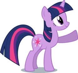 Size: 6841x6400 | Tagged: dead source, safe, artist:parclytaxel, twilight sparkle, pony, unicorn, g4, .svg available, absurd resolution, female, pointing, raised hoof, simple background, solo, transparent background, unicorn twilight, vector