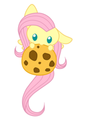 Size: 550x800 | Tagged: safe, artist:oathkeeper21, fluttershy, pegasus, pony, g4, cookie, cute, female, micro, nom, shyabetes, solo, tiny
