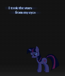 Size: 250x292 | Tagged: safe, twilight sparkle, the stars will aid in her escape, g4, animated, cosmic love, female, florence and the machine, pmv, youtube link