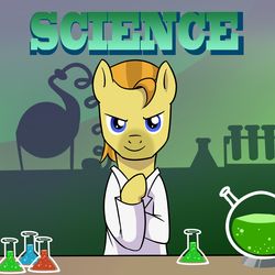 Size: 1500x1500 | Tagged: safe, artist:madmax, oc, oc only, pony, clothes, lab coat, laboratory, science, solo