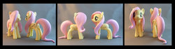 Size: 1500x424 | Tagged: safe, artist:krowzivitch, fluttershy, pony, g4, customized toy, irl, photo, sculpture, solo