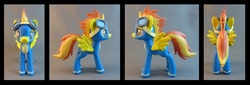 Size: 1000x340 | Tagged: safe, artist:krowzivitch, spitfire, pony, g4, customized toy, irl, photo, sculpture, solo