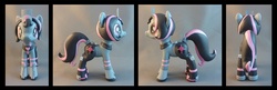 Size: 1232x400 | Tagged: safe, artist:krowzivitch, oc, oc only, oc:companion pony, earth pony, pony, robot, robot pony, companion cube, customized toy, irl, photo, ponified, portal (valve), sculpture, solo