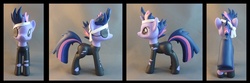 Size: 1206x400 | Tagged: safe, artist:krowzivitch, twilight sparkle, pony, g4, customized toy, eyepatch, future twilight, irl, photo, sculpture, solo