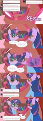 Size: 1280x3600 | Tagged: safe, artist:zanezandell, twilight sparkle, pony, unicorn, ask evil genius twilight, g4, brush, comic, evil genius twilight, hairbrush, mirror, solo, tumblr