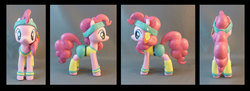 Size: 1379x500 | Tagged: safe, artist:krowzivitch, pinkie pie, earth pony, pony, g4, 80s, customized toy, irl, photo, sculpture, solo, workout outfit