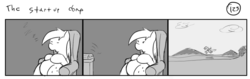 Size: 1280x404 | Tagged: safe, artist:tetrapony, derpy hooves, pegasus, pony, comic:the daily derp, g4, comic, female, mare, monochrome, the startup derp