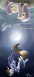 Size: 1024x2297 | Tagged: safe, artist:im not sue, fluttershy, rainbow dash, g4, crying, falling, female, gravity, lesbian, sad, ship:flutterdash, shipping