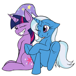 Size: 1300x1300 | Tagged: safe, artist:kyroking, trixie, twilight sparkle, g4, female, hooves, lesbian, ship:twixie, shipping