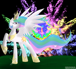 Size: 2000x1800 | Tagged: safe, artist:kyroking, princess celestia, pony, g4, female, fireworks, solo