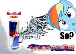 Size: 468x331 | Tagged: safe, rainbow dash, g4, energy drink, image macro, red bull