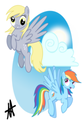 Size: 1024x1474 | Tagged: safe, artist:ardas91, artist:metaldrakon, derpy hooves, rainbow dash, pegasus, pony, g4, female, mare